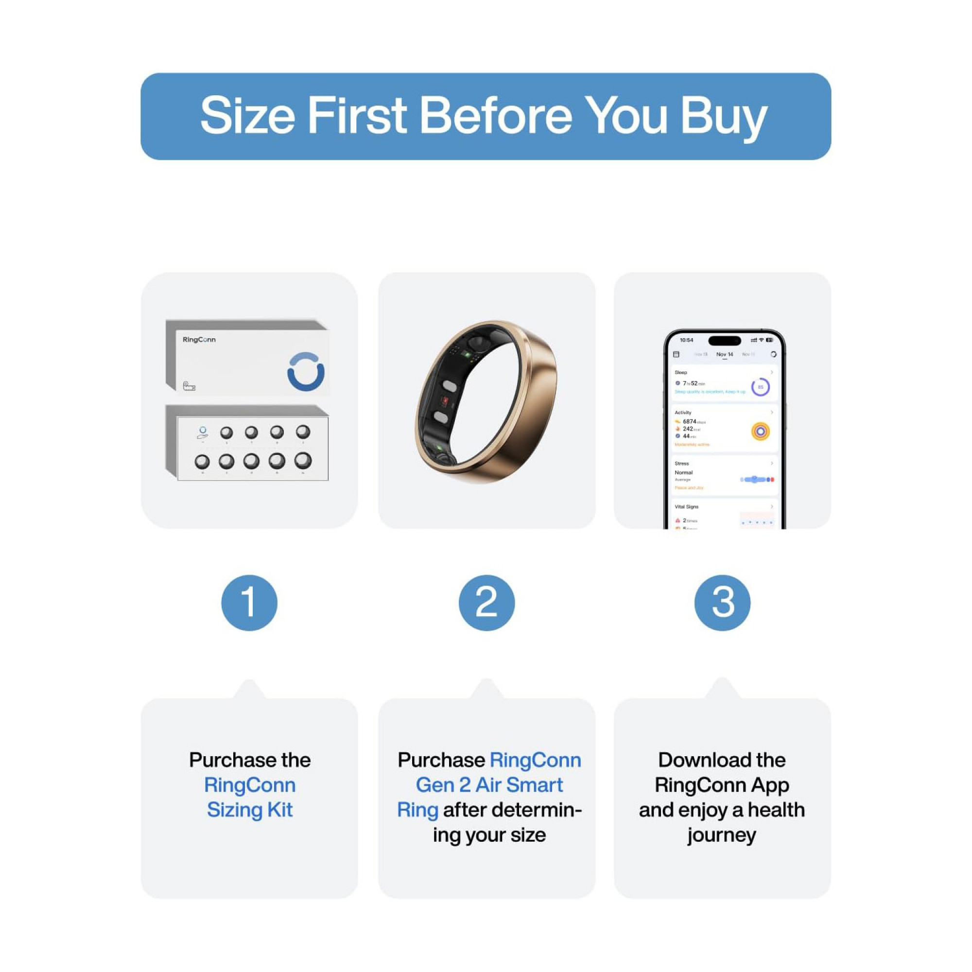 Розумне кільце RingConn Gen 2 Air Dune Gold